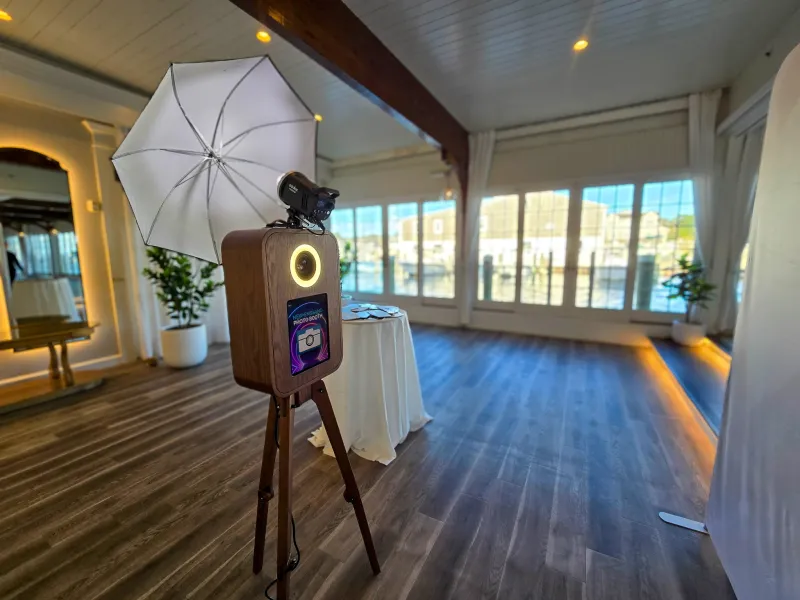 Event setup featuring the Flashback booth and props