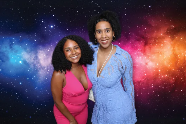 Cosmic photo booth backdrop