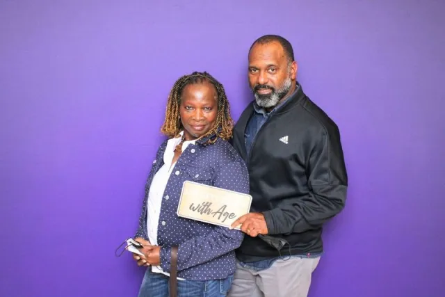 Royal Purple photo booth backdrop