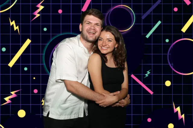 Techno photo booth backdrop